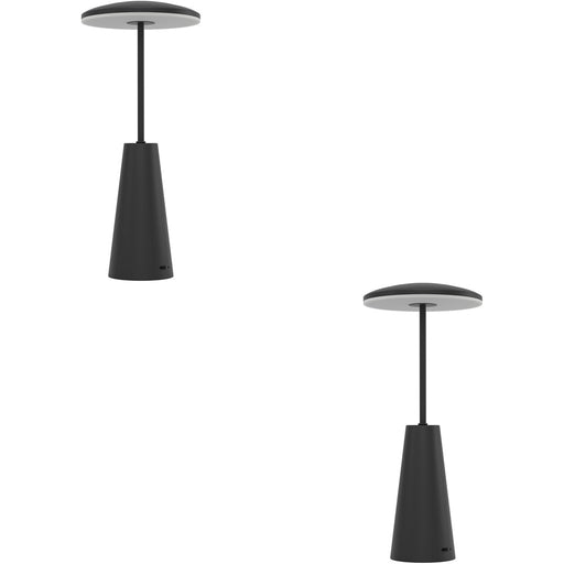 2 PACK Stylish Modern Black LED Table Lamp for Indoor Home Space
