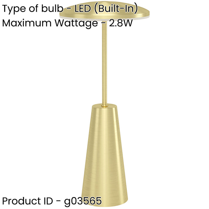 Stylish LED Table Lamp with Brushed Brass Finish for Modern Indoor Decor