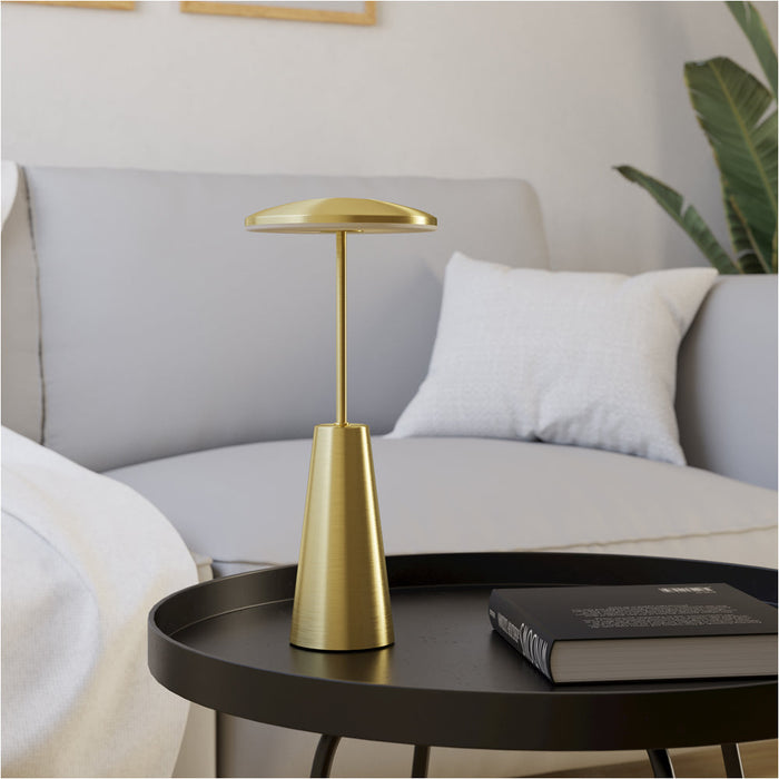 Stylish LED Table Lamp with Brushed Brass Finish for Modern Indoor Decor