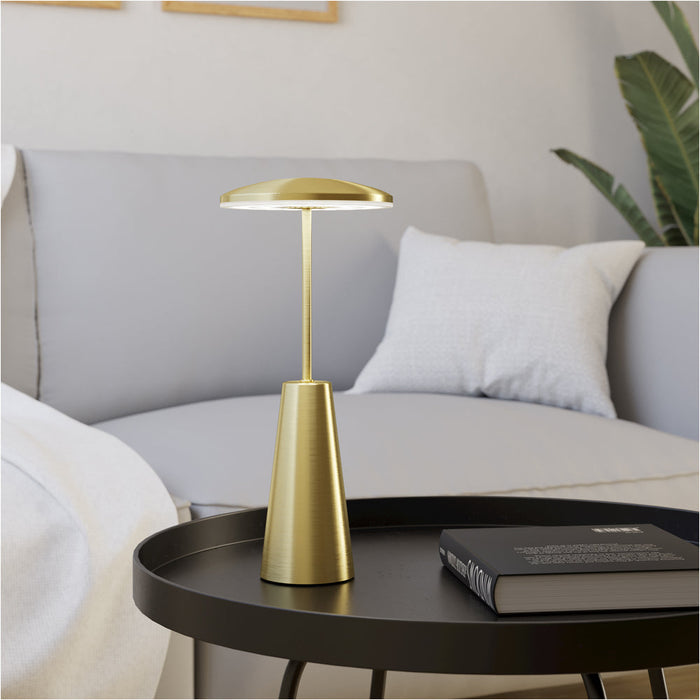 Stylish LED Table Lamp with Brushed Brass Finish for Modern Indoor Decor