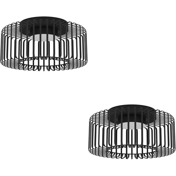 2 PACK Sleek Modern Black Ceiling Light for Indoor Spaces Versatile Home Illumination