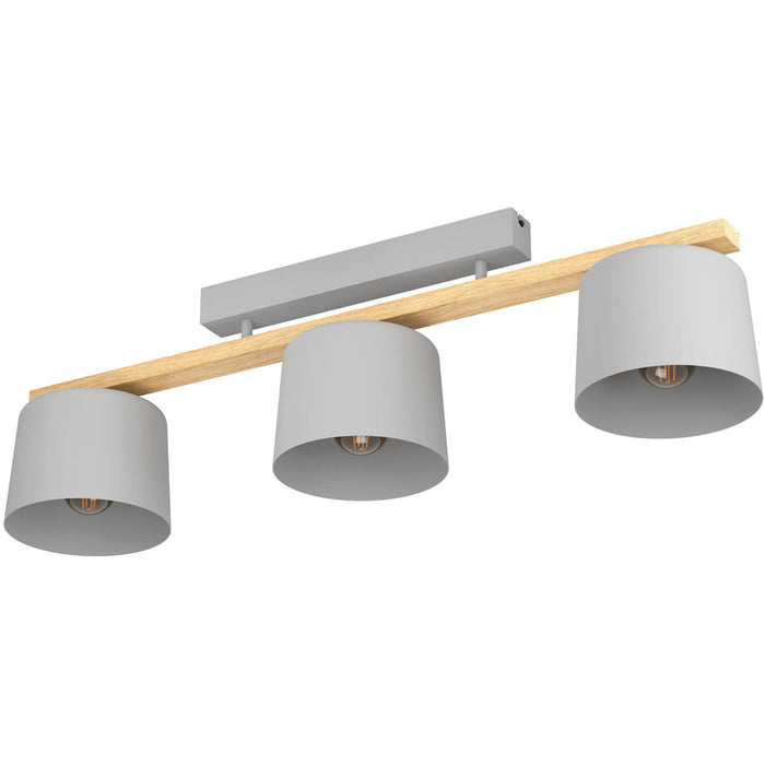 Stylish Modern Light Grey and Brown Triple Ceiling Light for Indoor Spaces