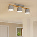Stylish Modern Light Grey and Brown Triple Ceiling Light for Indoor Spaces