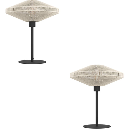 2 PACK Elegant Modern Black Table Lamp for Stylish Indoor Home Lighting