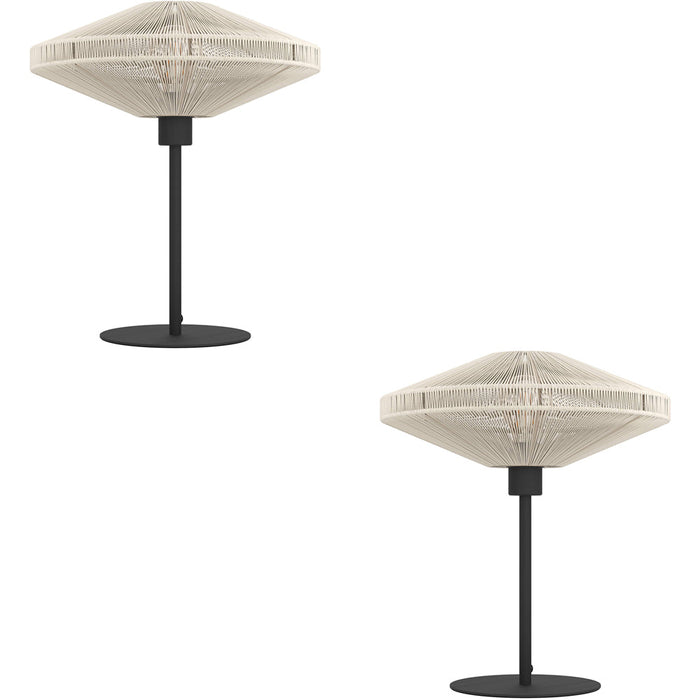 2 PACK Elegant Modern Black Table Lamp for Stylish Indoor Home Lighting