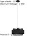 Stylish Modern Black 40cm Pendant Ceiling Light for Indoor Spaces