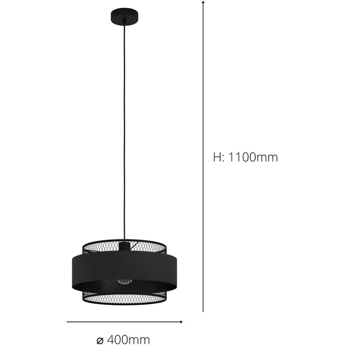 Stylish Modern Black 40cm Pendant Ceiling Light for Indoor Spaces