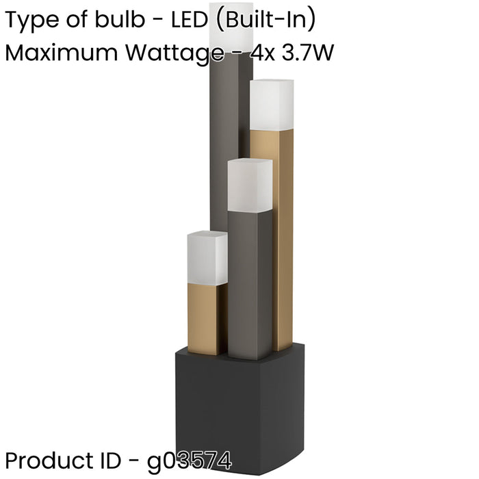 2 PACK Stylish Modern Black, Brown, and Gold Table Lamp for Indoor Home Decor