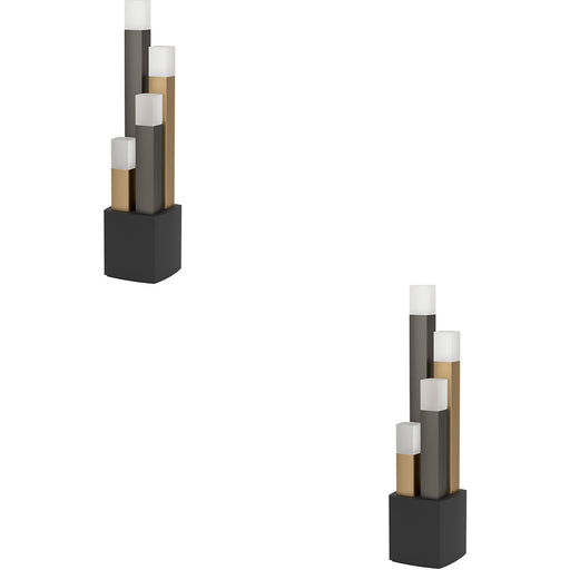 2 PACK Stylish Modern Black, Brown, and Gold Table Lamp for Indoor Home Decor