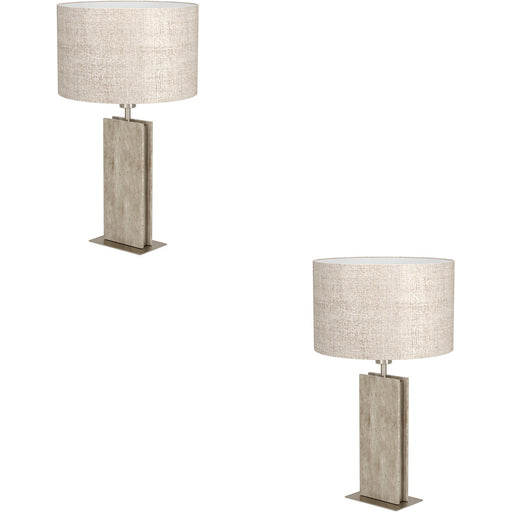2 PACK Stylish Modern Satin Nickel Table Lamp for Home Decor Perfect Indoor Lighting Solution