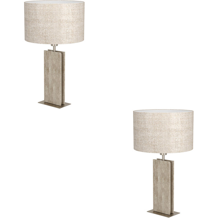 2 PACK Stylish Modern Satin Nickel Table Lamp for Home Decor Perfect Indoor Lighting Solution