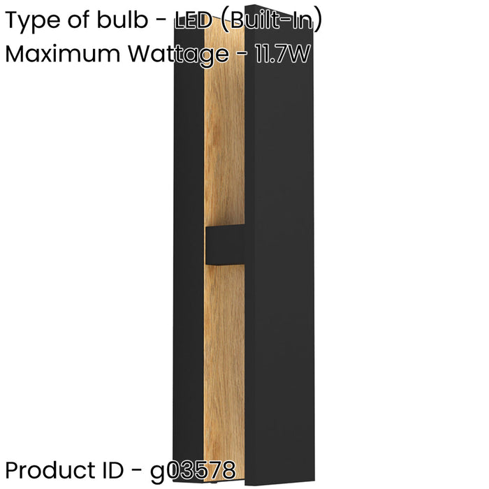 Stylish Modern LED Wall Light in Black and Brown for Indoor Use