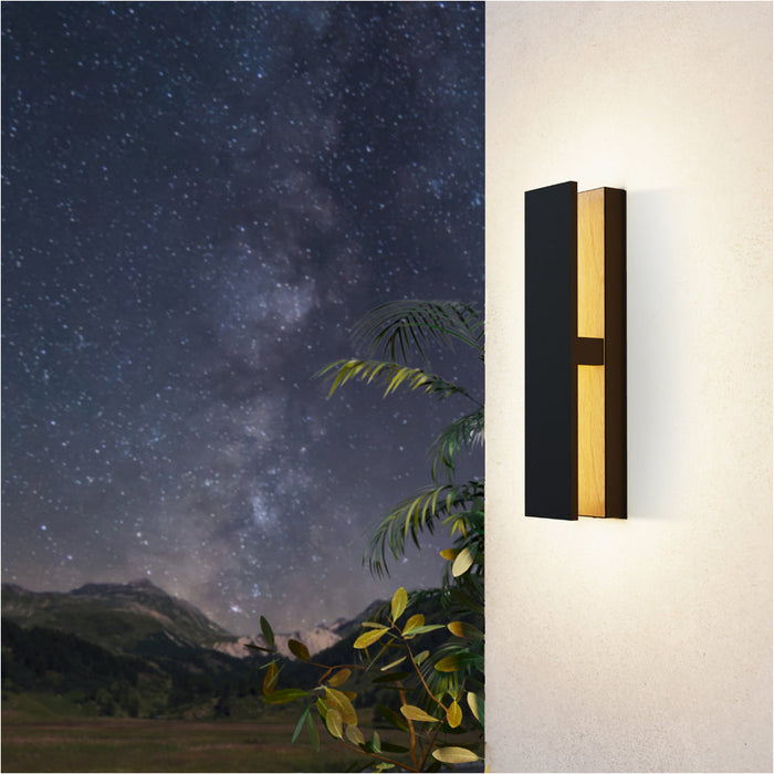 2 PACK Stylish Modern LED Wall Light in Black and Brown for Indoor Use