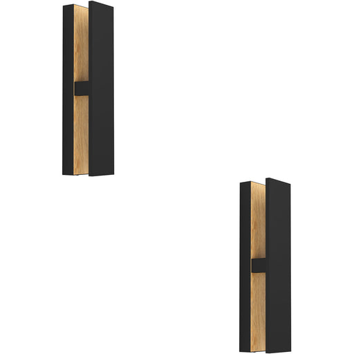 2 PACK Stylish Modern LED Wall Light in Black and Brown for Indoor Use