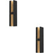 2 PACK Stylish Modern LED Wall Light in Black and Brown for Indoor Use