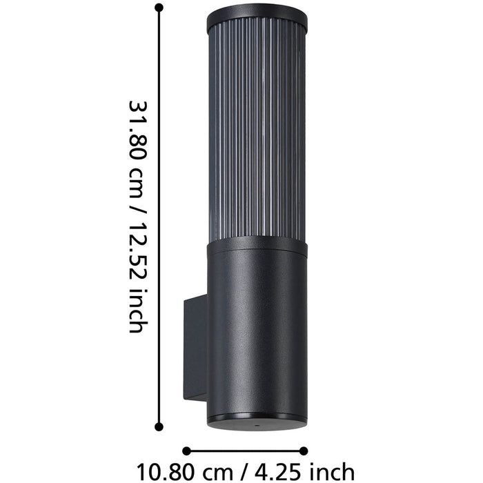 2 PACK Sleek Modern Black Wall Light for Indoor Minimalist Home Decor