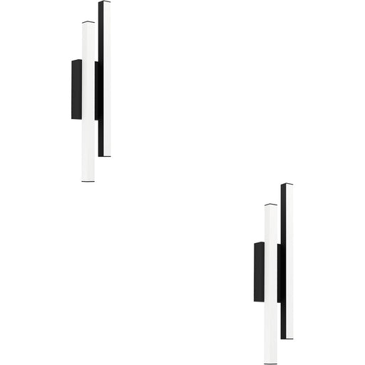 2 PACK Contemporary Black LED Wall Light for Modern Indoor Spaces