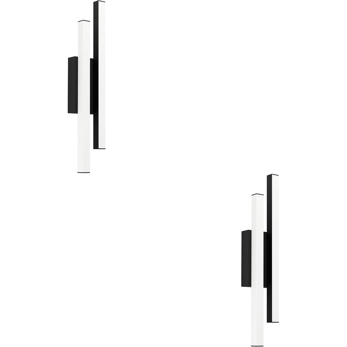 2 PACK Contemporary Black LED Wall Light for Modern Indoor Spaces