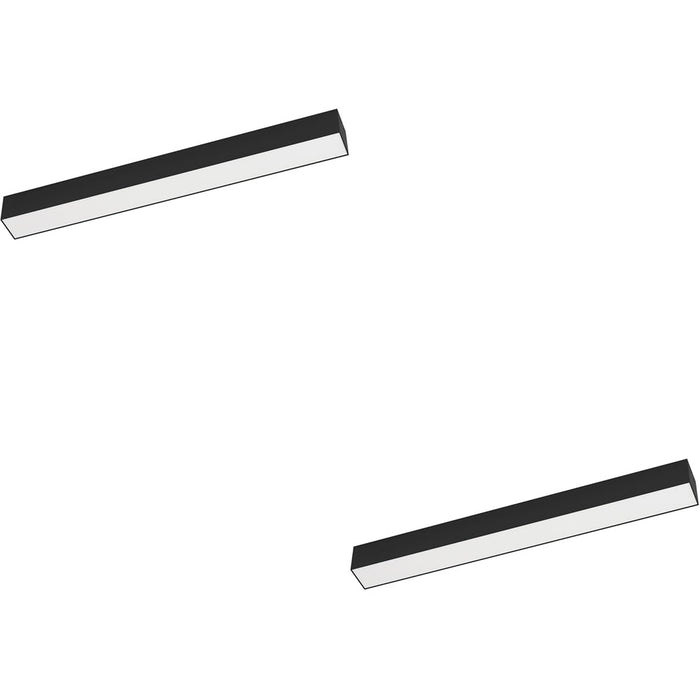 2 PACK Sleek Modern Black LED Wall Light for Indoor Spaces Stylish Home Lighting Solution