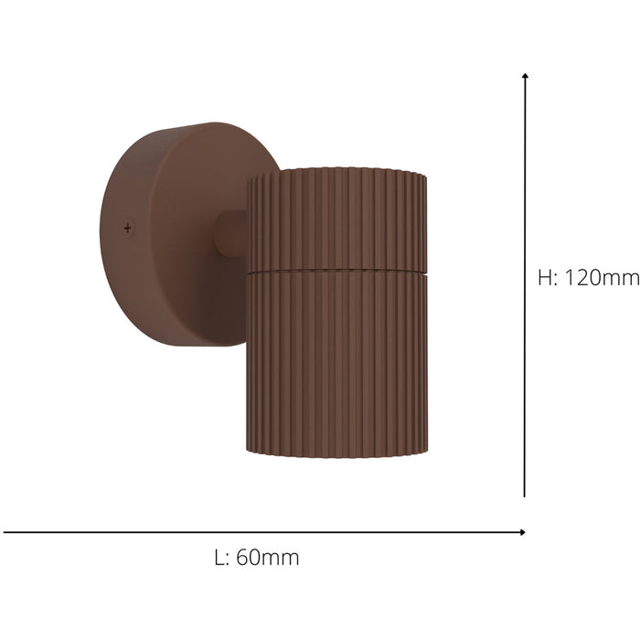 2 PACK Stylish Rust Coloured Indoor Wall Light for Modern Home Décor