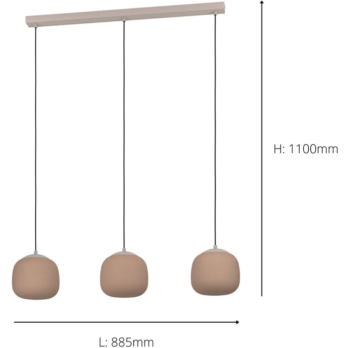Stylish Modern Taupe Triple Pendant Ceiling Light for Indoor Home Decor