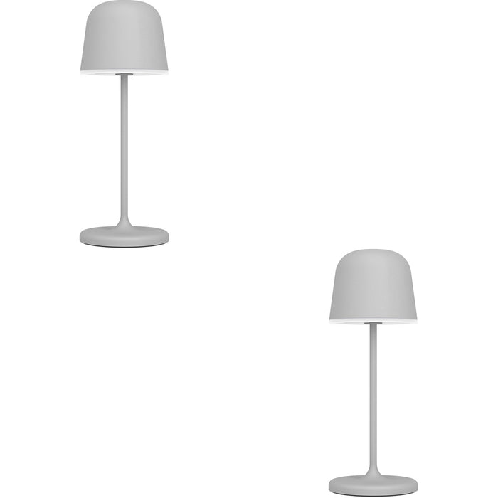 2 PACK Stylish Grey LED Table Lamp for Modern Home Décor