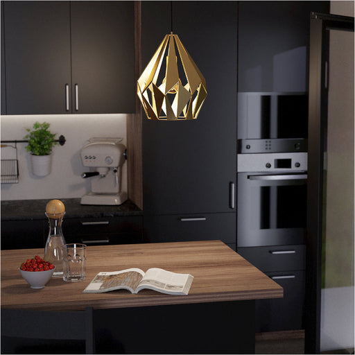 Stylish Modern Gold Coloured Pendant Light for Indoor Spaces