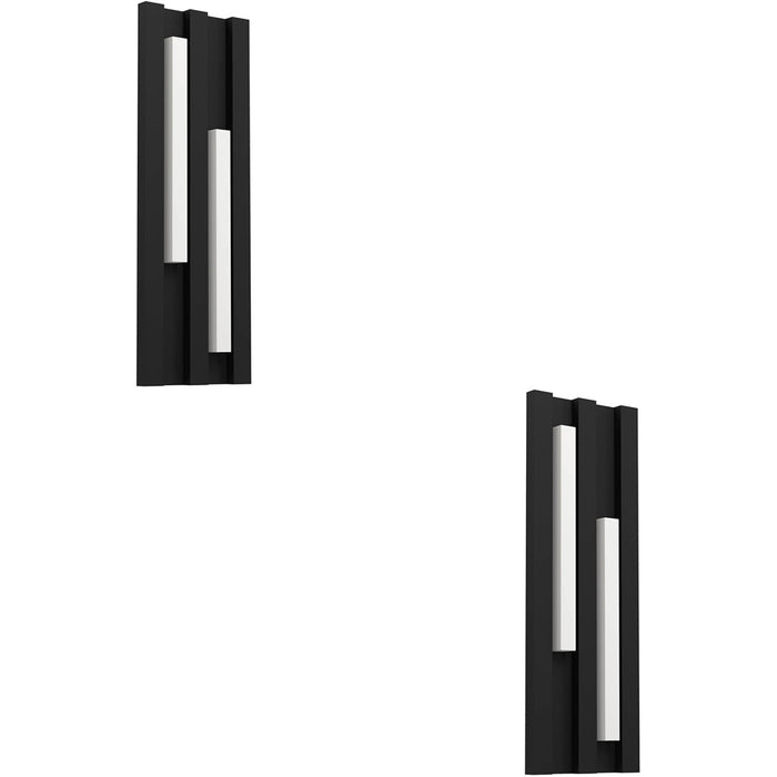 2 PACK Sleek Modern Black LED Wall Light for Indoor Spaces Minimalist Design