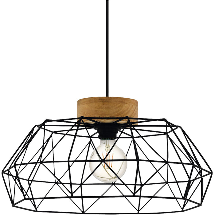 Stylish Modern Black and Natural Pendant Ceiling Light for Home Interiors