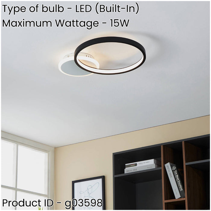 Sleek Modern Black and White LED Ceiling Light for Stylish Indoor Spaces