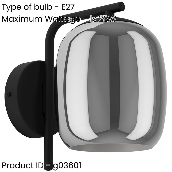 2 PACK Stylish Modern Black Wall Light for Indoor Home Decoration