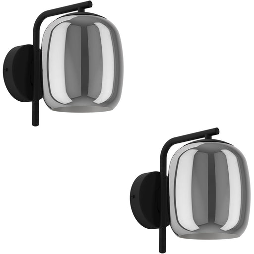 2 PACK Stylish Modern Black Wall Light for Indoor Home Decoration