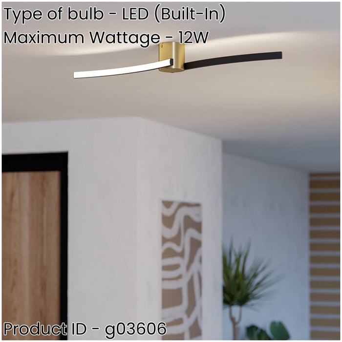 Stylish Modern Brushed Brass and Black Ceiling Light for Indoor Spaces