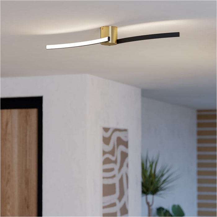 Stylish Modern Brushed Brass and Black Ceiling Light for Indoor Spaces