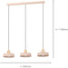 Stylish Sandy Brushed Brass Triple Pendant Light for Indoor Ceilings