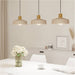 Stylish Sandy Brushed Brass Triple Pendant Light for Indoor Ceilings