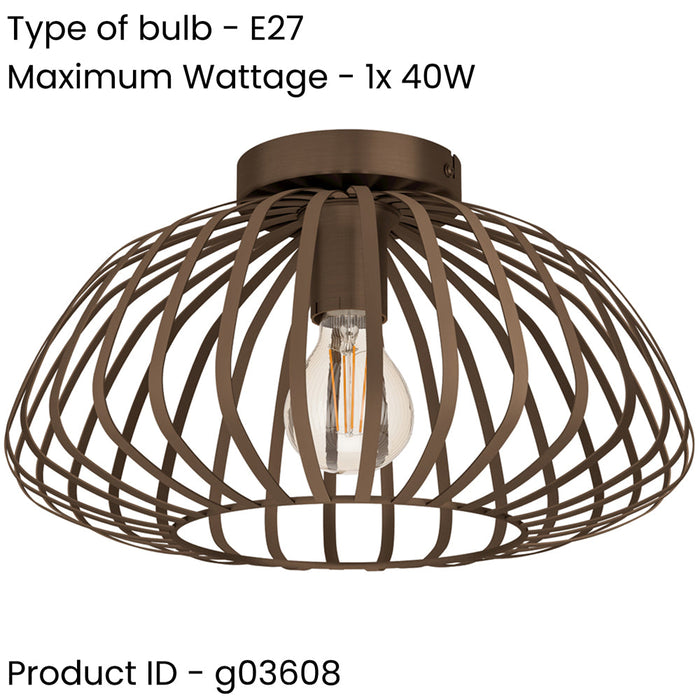 Stylish Modern Bronze Semi Flush Ceiling Light for Indoor Spaces