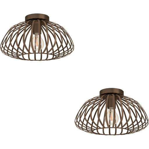 2 PACK Stylish Modern Bronze Semi Flush Ceiling Light for Indoor Spaces