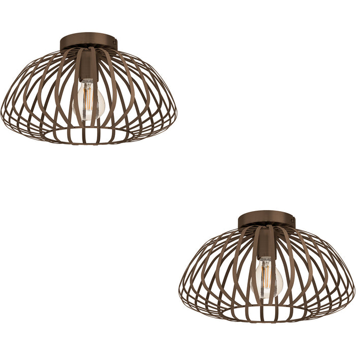 2 PACK Stylish Modern Bronze Semi Flush Ceiling Light for Indoor Spaces
