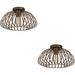 2 PACK Stylish Modern Bronze Semi Flush Ceiling Light for Indoor Spaces