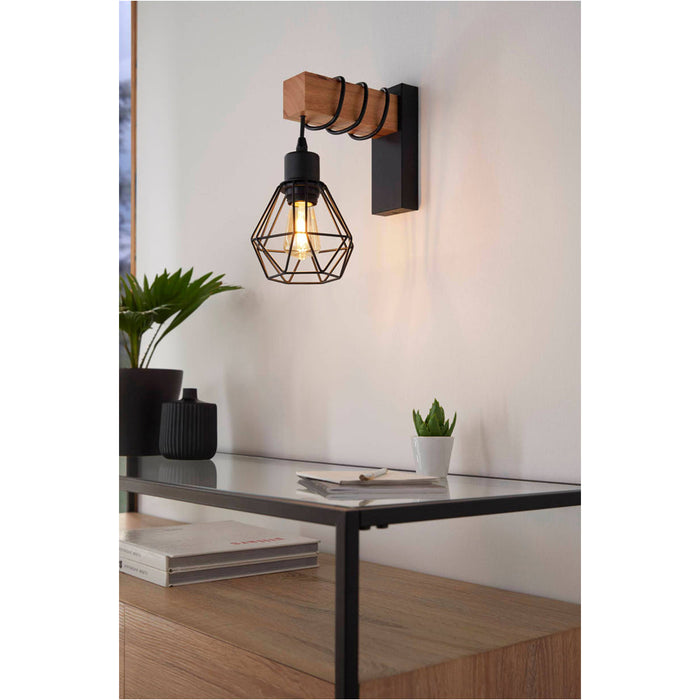 2 PACK Sleek Modern Design Black and Brown LED Wall Light for Indoor Spaces 24cm