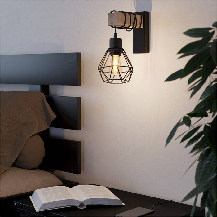 Sleek Modern Design Black and Brown LED Wall Light for Indoor Spaces 24cm