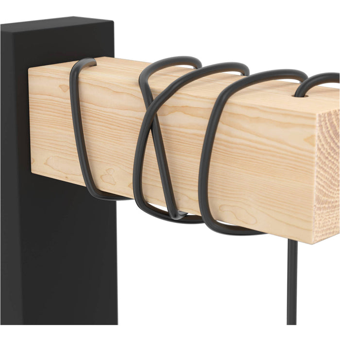 Sleek Modern Design Black and Brown LED Wall Light for Indoor Spaces 24cm