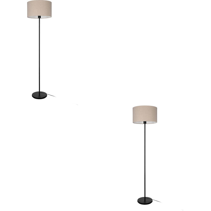 2 PACK Sleek Modern Black Floor Lamp for Stylish Indoor Lighting