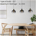Stylish Modern Black and Brass Pendant Light for Indoor Ceilings