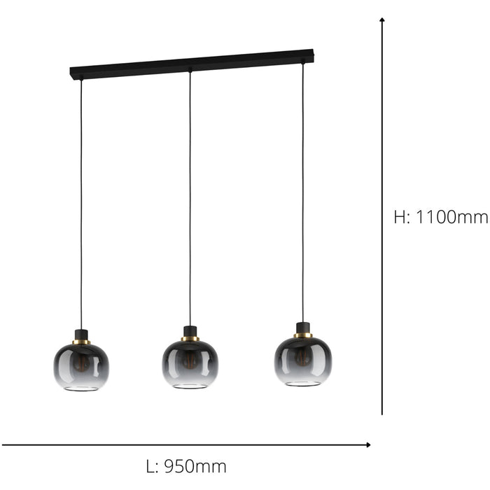 Stylish Modern Black and Brass Pendant Light for Indoor Ceilings