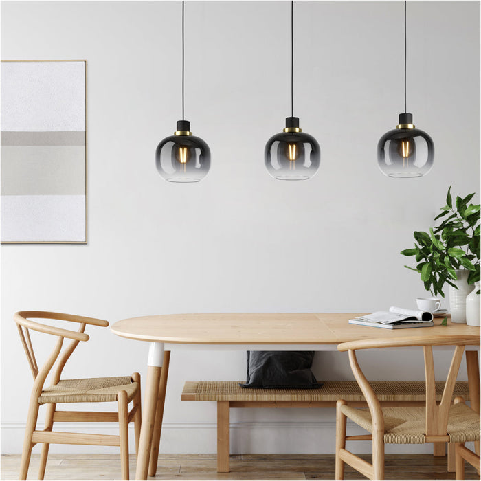 Stylish Modern Black and Brass Pendant Light for Indoor Ceilings