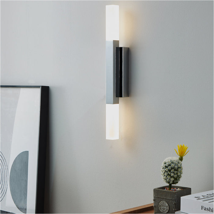 2 PACK Sleek Modern Design Chrome Mirror Wall Light for Home Decor