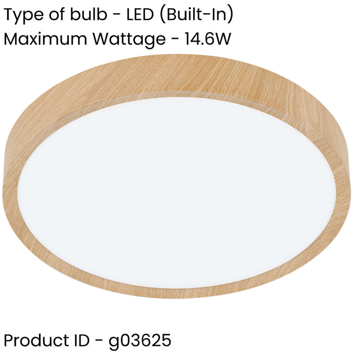 2 PACK Stylish Modern Natural Wooden Effect Indoor Ceiling Light for Any Room