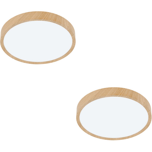 2 PACK Stylish Modern Natural Wooden Effect Indoor Ceiling Light for Any Room